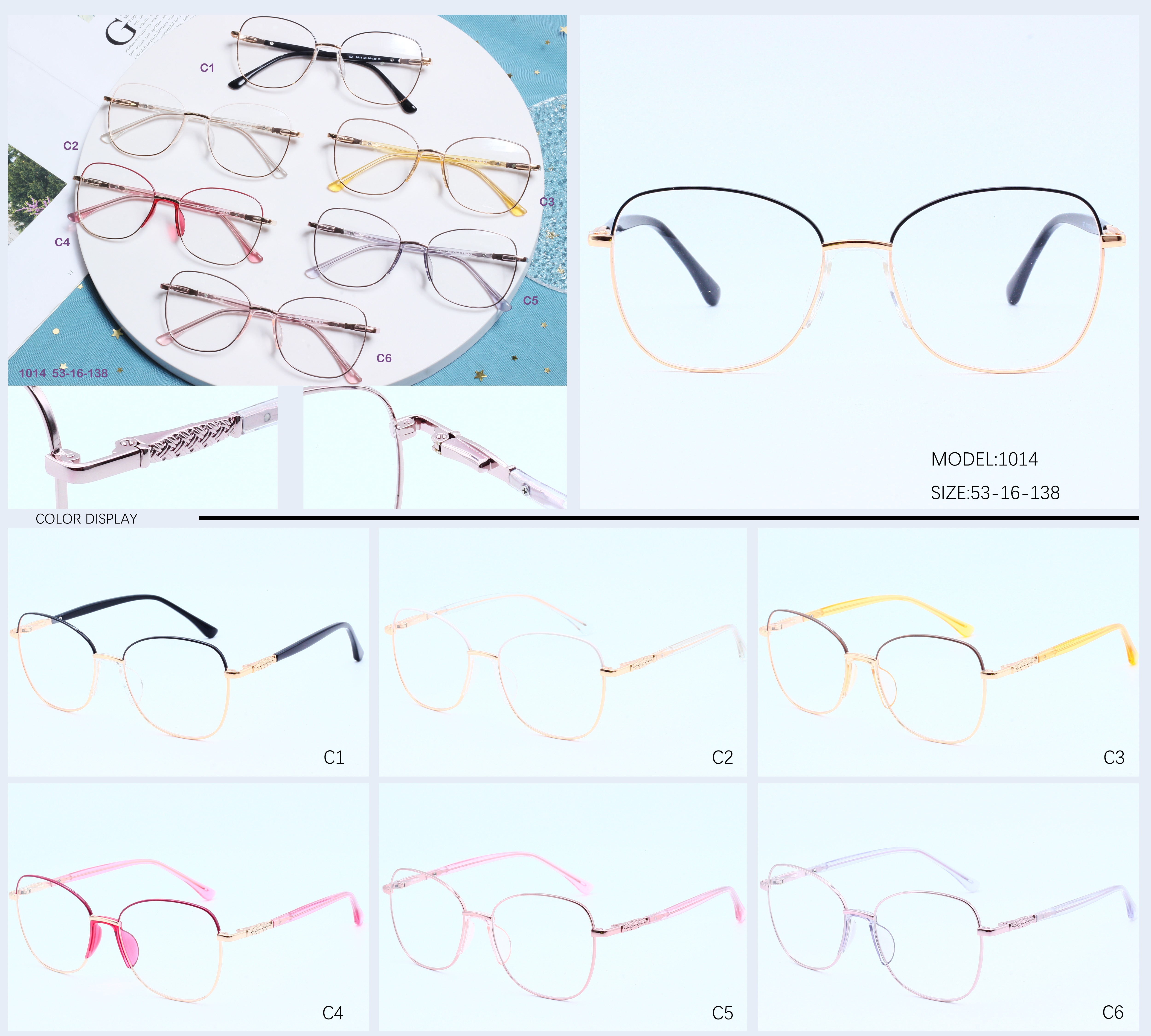 Tasarımcı Marka Metal Toptan Gözlük Nehir Optik Çerçeve