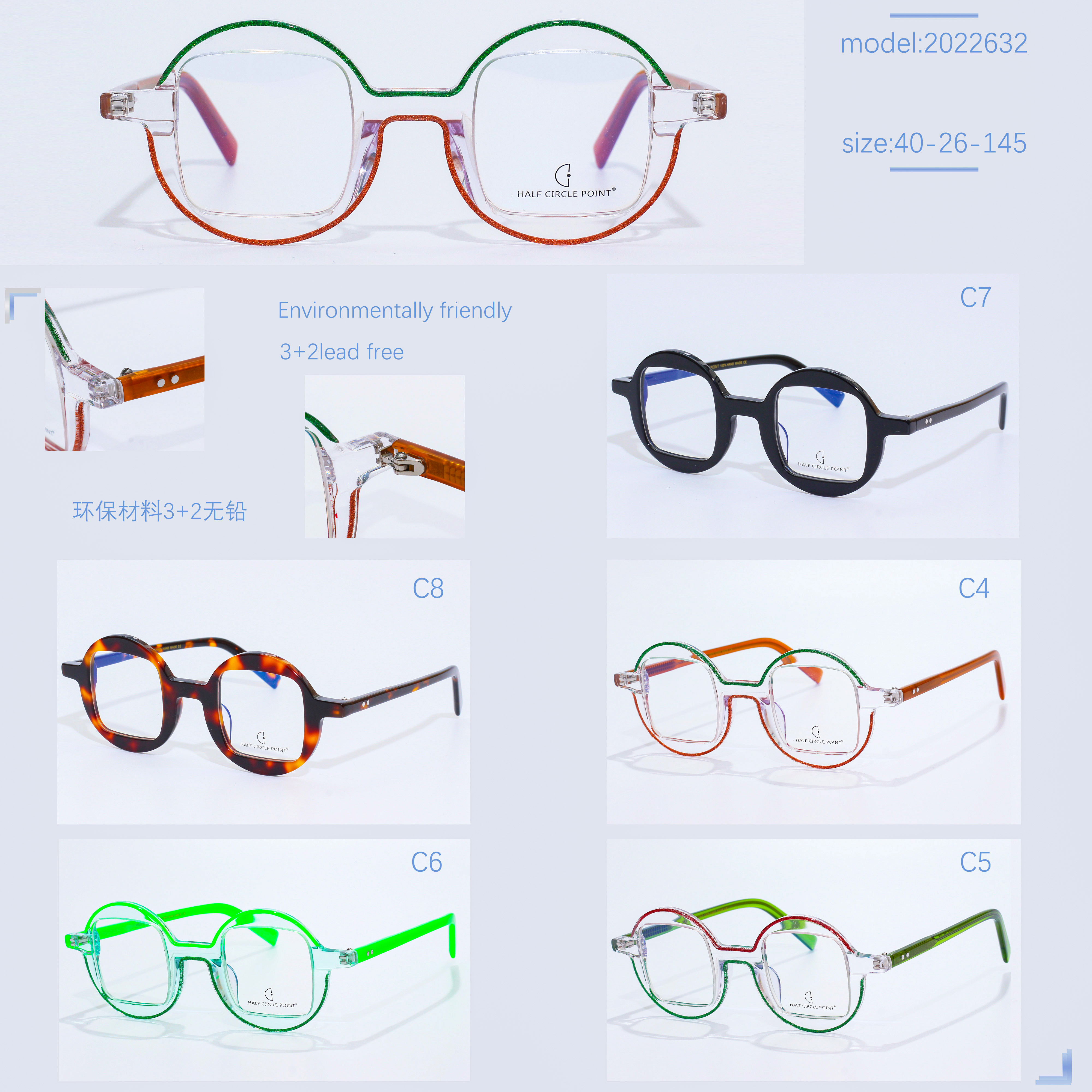 Handmade Designer Women Acetate thav duab