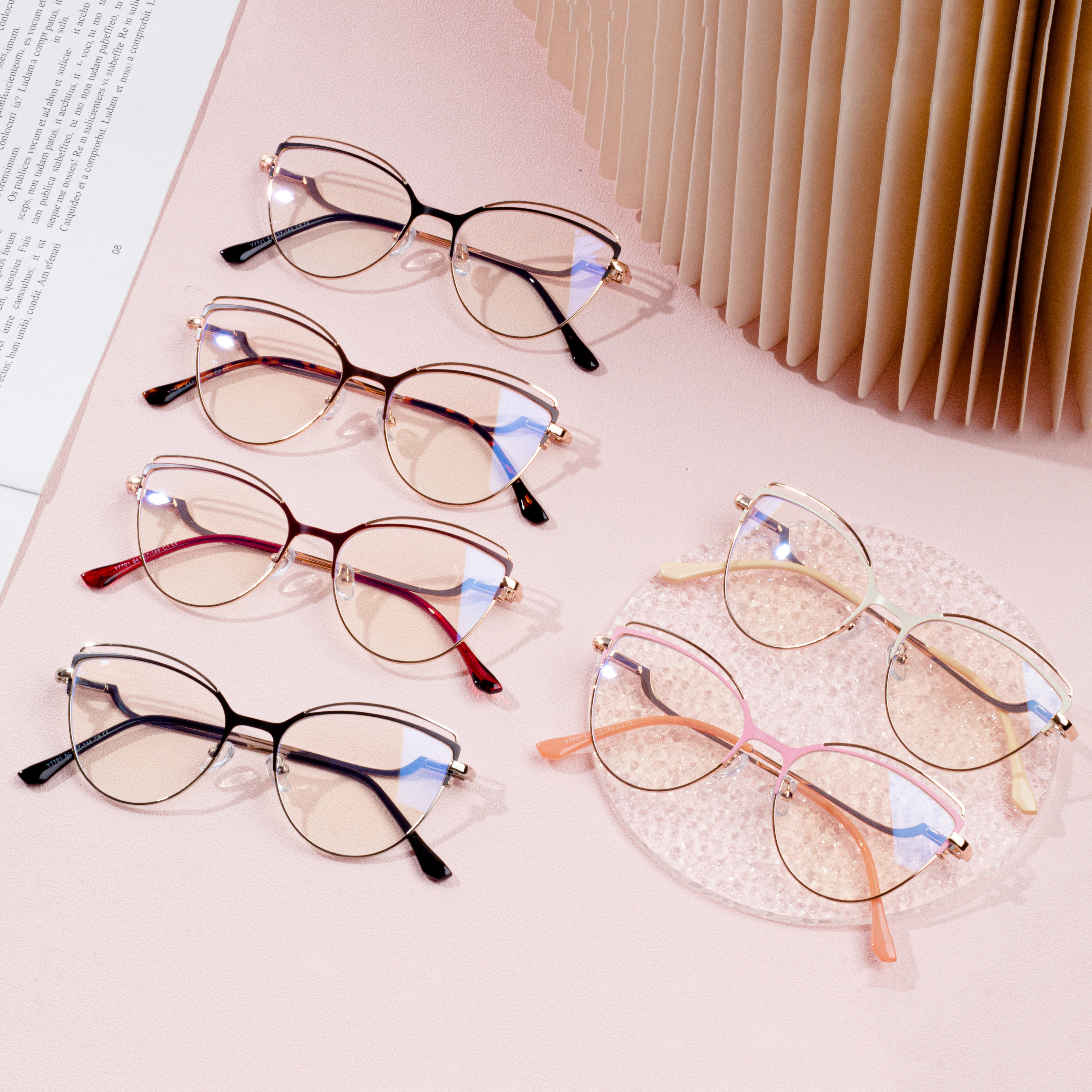 gold framed eyeglasses