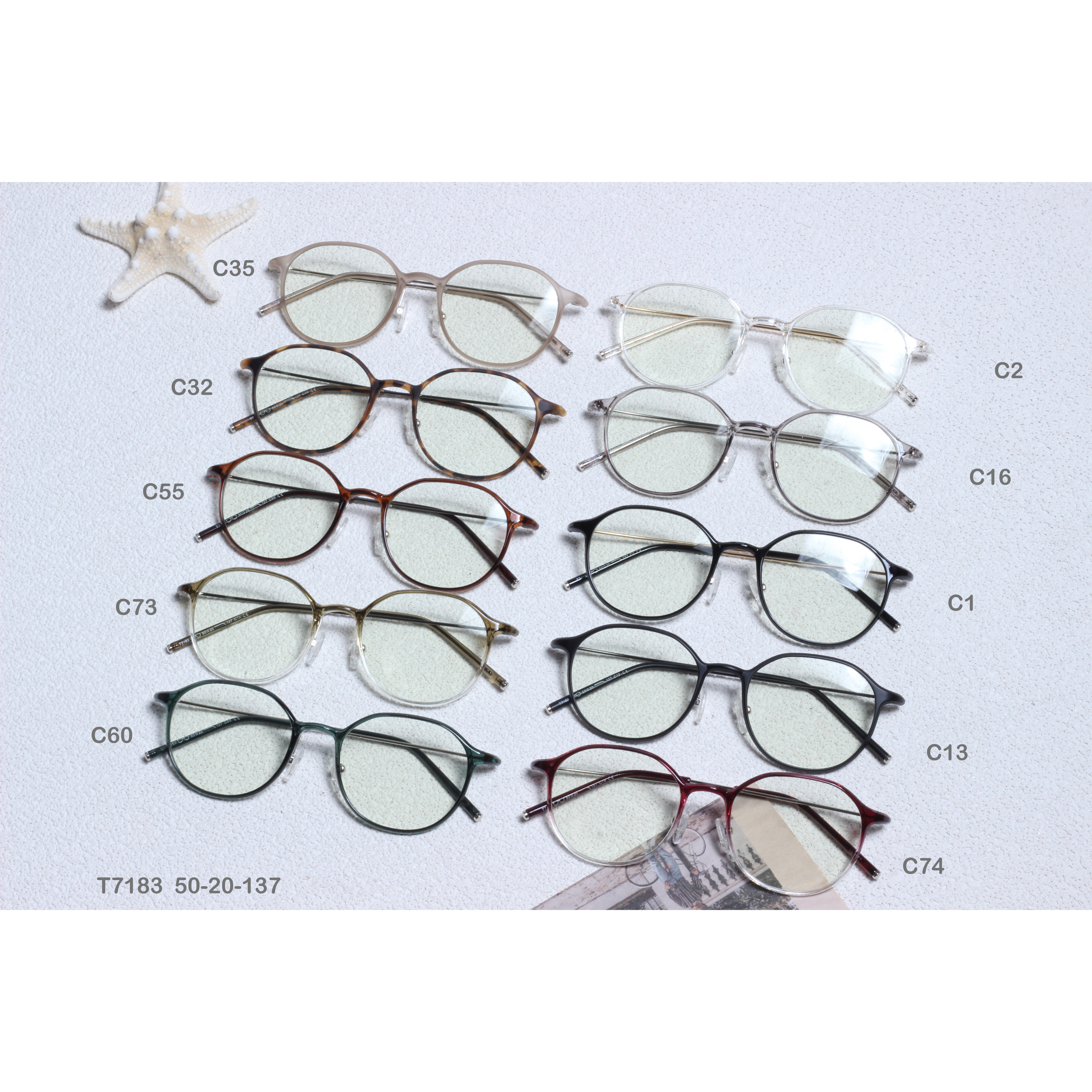 ვინტაჟური სქელი Gafas Opticas De Hombres გამჭვირვალე TR90 ჩარჩოები (16)