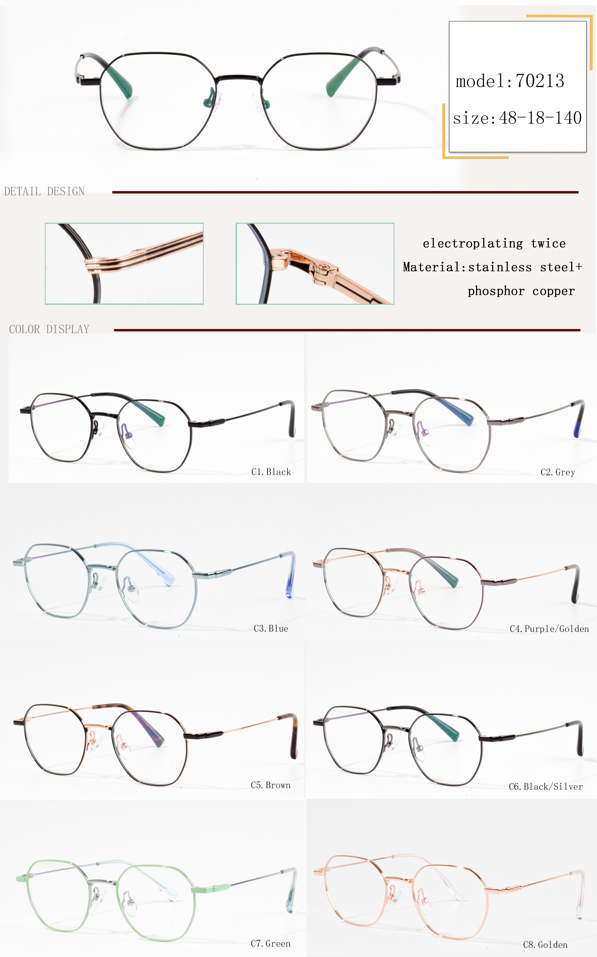 eyeglasses ffrâm metel hyblyg