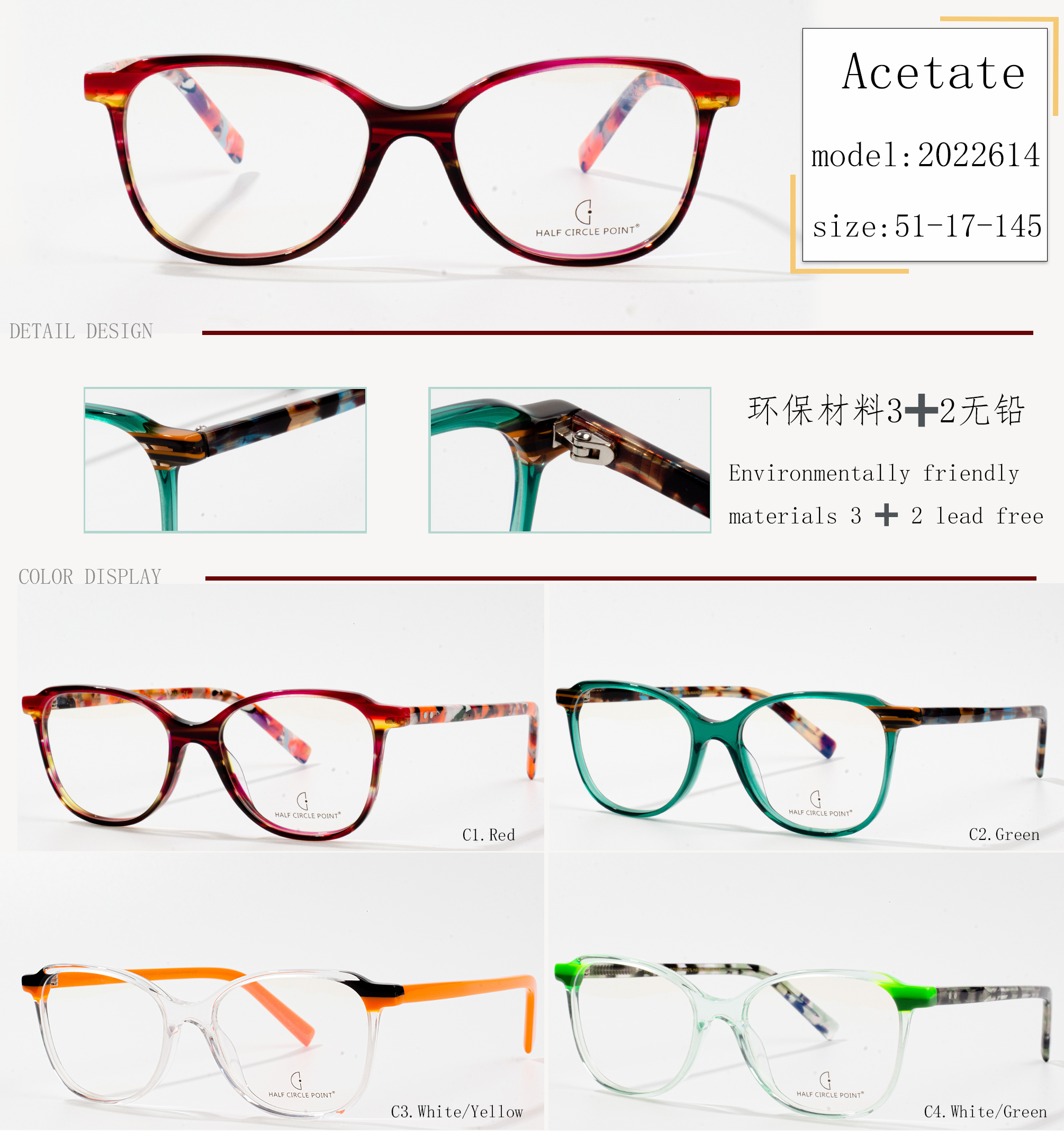 lentes de moda de acetato