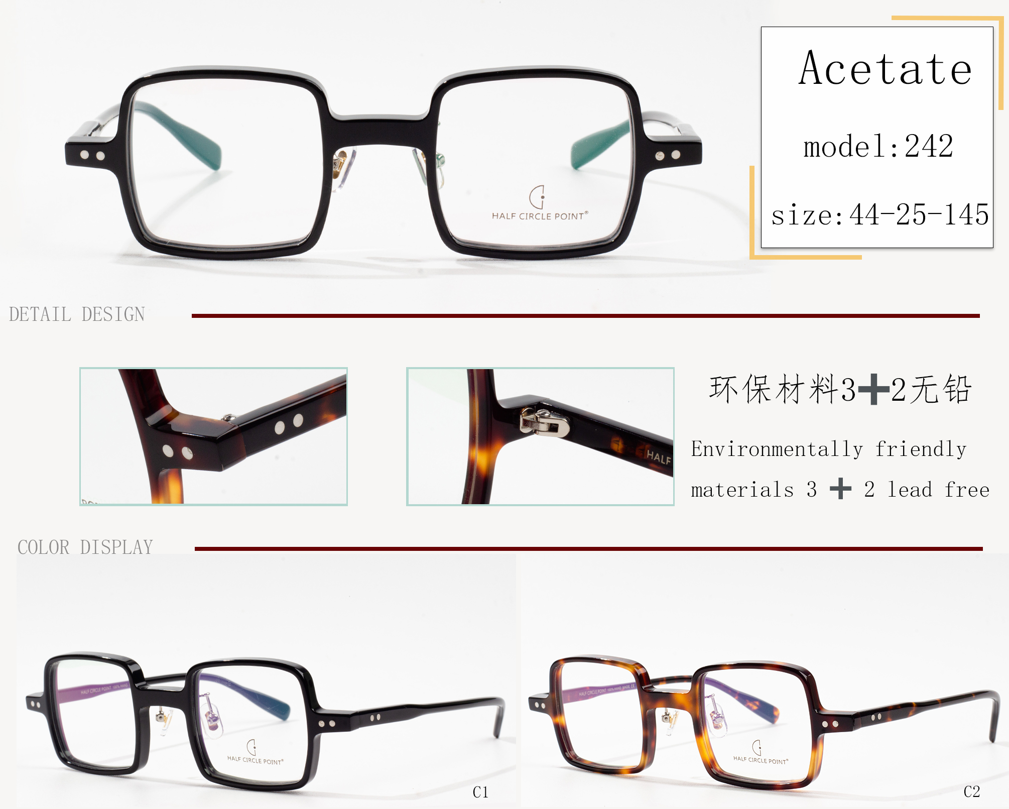 diferentes monturas de gafas